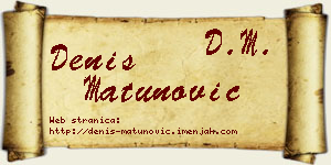 Denis Matunović vizit kartica